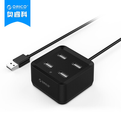 

ORICO DH4U 4-port USB20 hub multi-port extension splitter one drag four HUB black square 1 meter