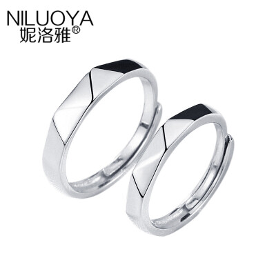 

Nilea love such as ripple S925 silver jewelry couple ring Japanese and Korean version of the opening of a pair of pairs of simple live mouth adjustable couples open a price