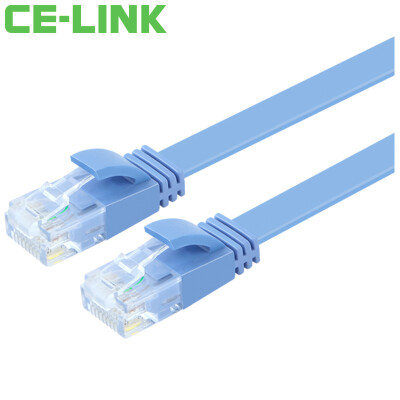 

CE-LINK 3111 flat six-type twisted pair cable 15 m CAT6 UTP oxygen-free copper cable flat line computer jumpers Category 6 network cable blue