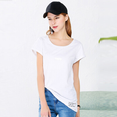 

Red bean&39s IDF women&39s simple print fashion T-shirt female FTD7201B 04 white 160 84A