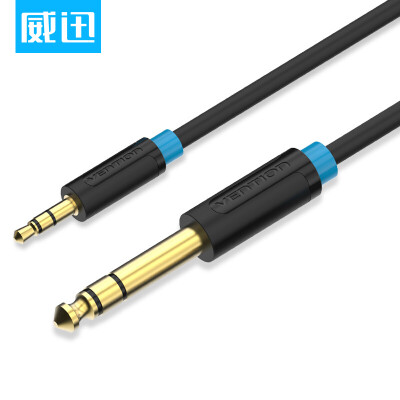 

VISA BACBG 3.5mm turn double 6.5 one minute two stereo audio cable computer mixer cable 6.35mm left and right channel conversion line 1.5 meters black