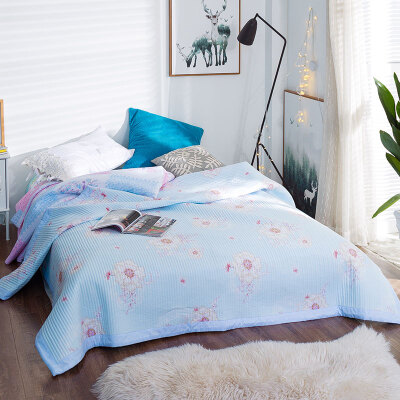 

Ying Xin home textiles summer cool water washing machine can be quilted double summer air-conditioned by the Korean version of the summer thin quilt blue 200 230cm