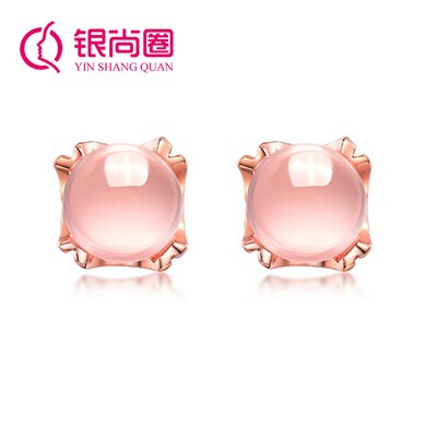 

Silver Shangluo s925 silver-studded hibiscus earrings earrings female