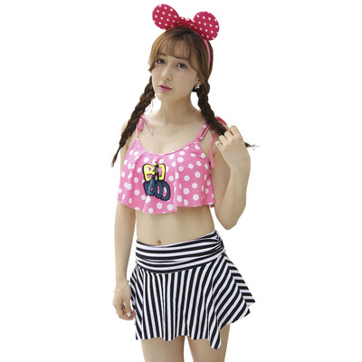 

Odd sea QIHAI children swimsuit girl baby swimsuit split bikini skirt girl hot spring swimwear 7601-2 blue&white point M code