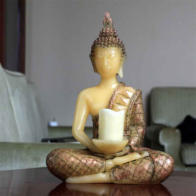 

DFL buddha statue Candles holder Flameless Electronic Led Wax With Timer