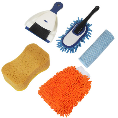 

Floating pimp piaolin 10-1940-01 5 sets of car interior cleaning kit car will be clean (dust bomb sponge polished fiber wipes chenille gloves small dustpan set)