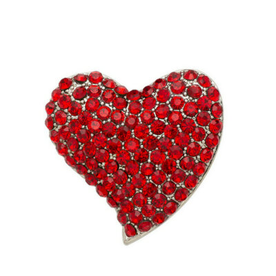 

Yoursfs @ weet Heart Shape Brooch Pin для женщин Crystal Rhinestone Женщина Брошь Штыри Шелковый шарф Одежда Jewerly Accessories