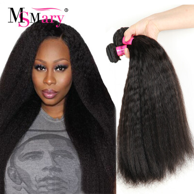 

7A Brazilian Virgin Hair Kinky Straight Hair Weave Bundles Raw Human Italian Yaki Straight Hair Weave Coarse Yaki Hair Extension