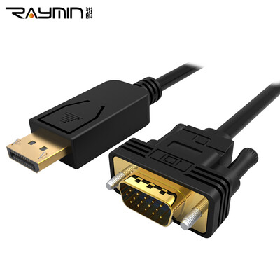 

Rui Ming RA265BK-0200 DP to VGA cable graphics displayport to vga interface display conversion line 1080P computer then TV projector HD video cable 2m