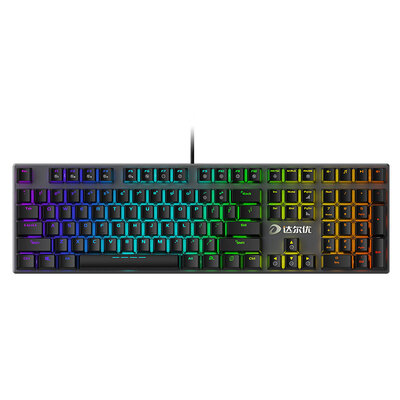 

dare-u 108 key mechanical alloy version of the game backlit mechanical keyboard black silver black axis