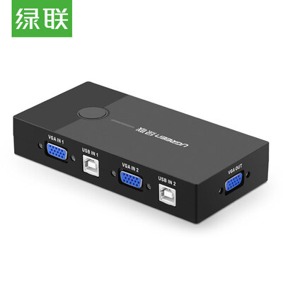 

Зеленый Альянс (UGREEN) KVM-коммутатор VGA-видео резак Два-в-одном компьютерный коммутатор Дисплей Акционер Ручной переключатель ключа / 30357