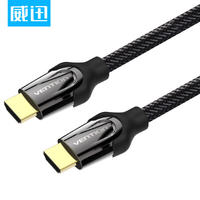 

WDC (VENTION) HDMI цифровая линия высокой четкости 4K hdmi line версия 2.0 3D-приставка для видеопроектора компьютерный видеокабель 1 метр черный VAA-B05-B100