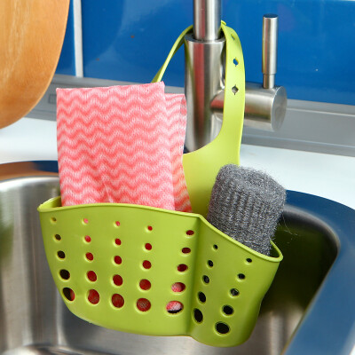 

ORZ Kitchen Drain Basket Sink Sponge Holder Bathroom Soap Comb Storage Shelf Portable Hanging Drain Bag Storage Holder Rack