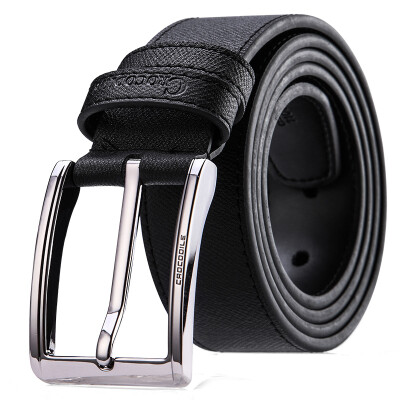 

Jingdong supermarket] crocodile shirt (CROCODILE) simple casual fashion leather buckle male belt youth Korean version of men's belt 13511146-01 black