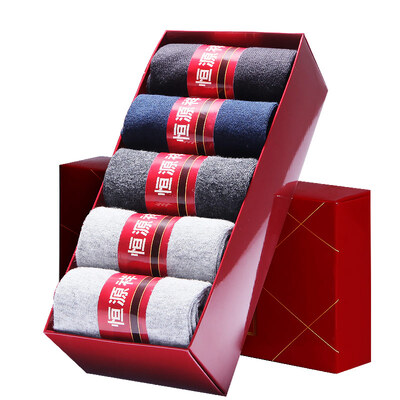 

Heng Yuan Xiang socks men's solid color in the four-season cotton socks mixed color 5 pairs of equipment