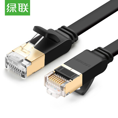 

Green Alliance (UGREEN) 7 type flat cable Cat7 seven types of shielded twisted pair high-speed network jumper 1.5 meters pure copper 10G computer broadband cable home products network cable 11276