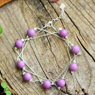 

Cool summer original natural purple mica bracelet necklace dual-use
