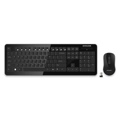 

Creative Commons Banruo CS6600 Highlight Chocolate Wireless Keyboard & Mouse Set Keyboard Mouse Notebook Desktop PC Universal White