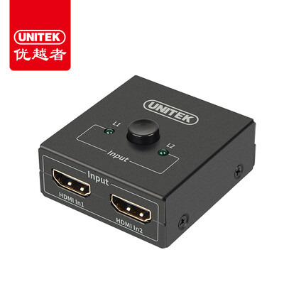 

UNITEK Y-5186 HDMI Switcher Two-in HDMI One-in-two Separator Two-way Switching Computer Connection TV 4K HD 3D Video Amplifier