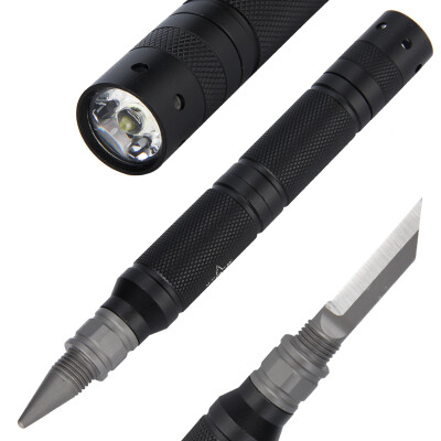 

Feilai Shi FEIRSH multi-purpose self-defense wolf tactical pen with high brightness LED flashlight light defense pen with outdoor knife wolf device FD130