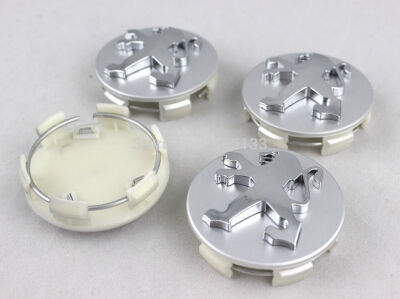 

4pcs×60mm SILVER PEUGEOT ALLOY WHEEL HUB CENTRE CAPS FOR 106 107 206 207 306 307