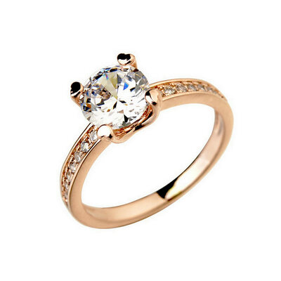 

Yoursfs Free Shipping Fashion Jewelry Rose gold Color Cubic Zirconia Wedding Crystal Rings for Women Gift