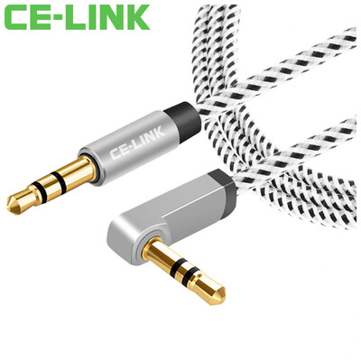 

CE-LINK 2468 Автомобиль AUX кабельный локоть 1 метр 3,5 мм стерео аудио кабель для подключения мобильного телефона плоский усилитель MP3 DVD пространство серый