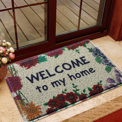 

LIDIMEI) Mats Mats Living Room Mats Color Welcome Rings Door Mats Light Mottled Green PVC Mesh 45 * 75cm