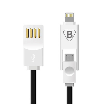 

BIAZE K1 два-в-одном Apple 8/7/6 кабель для передачи данных 1 м черный телефон для зарядки мобильного телефона Andrews iphone5 / 6s / 7/8 Plus / X iPad Huawei просо Samsung