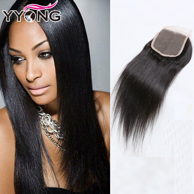 

YYONG 4X4 Brazillian Straight Lace Closures Virgin Brazilian Hair Closure 8A Brazilian Lace Closure Human Hair Fast Shipping