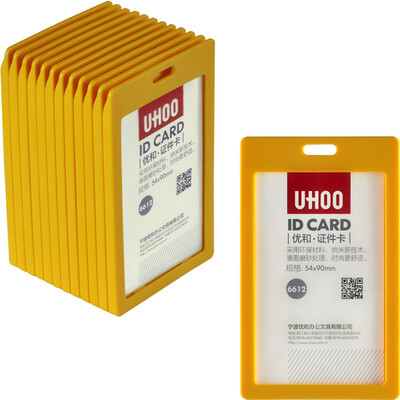 

Отлично и (UHOO) 6612 конфеты цвета вертикального знака держатель желтый 12 / коробка разрешение персонала работы карточки значок