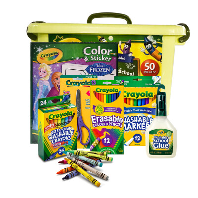 

Окрашенные детей музыке (Crayola) рисунок инструмент поделки игрушка комплект обновления содержит мелки моющийся клей ножницы живопись акварель цвет пера свинцовых детей рисовать кисти творчество Подарочный набор JD-2017