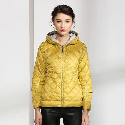 

Marc Rebecca Solid Hooded Down Jacket Casual Jacket Short Jacket 66001G Yellow S