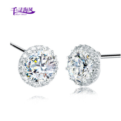 

Chihiro sea wind FingdwindS925 silver love crystal earrings female models fashion Korean earrings earrings love