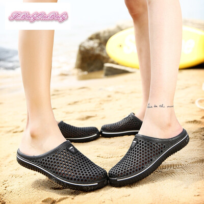

ToBabyOneBaby sandals summer summer beach slippers trend of Korean male Crocs male couple slippers 2017 half size trendsetter