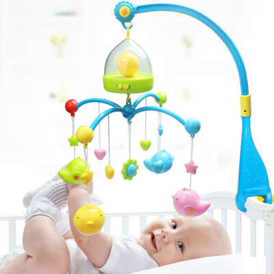 

Ao Zhi Jia AoZhiJia multi-functional comfort music revolving bed bell 0-1 years old infant early childhood educational toys bird's nest bedside bell MY9810 blue