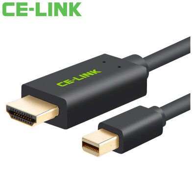 

CE-LINK Mini DP to HDMI cable 2 meters mini Displayport to HDMI cable Macbook connected to high-definition TV projector support 4 * 2k black A1583