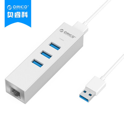 

Отдел Оррик (ORICO) ASH3L-У3 переключатель USB3.0 разветвитель Gigabit Ethernet, порт +3, серебристая алюминиевая ступица HUB ноутбук