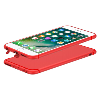 

Shell of the four sets of shells] ESCASE Apple iPhone6 ​​/ 6s Plus phone shell black / red + high soft silicone shell Apple 6S full-screen black tempered film