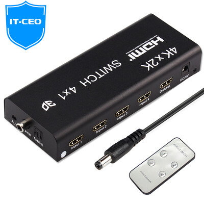 

IT-CEO V7XF11 Four-in-one HDMI switch 4-in-1 HDMI splitter converter with remote control&power adapter Black
