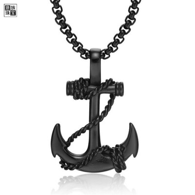 

Italian ship anchor cross titanium steel man necklace personality gift