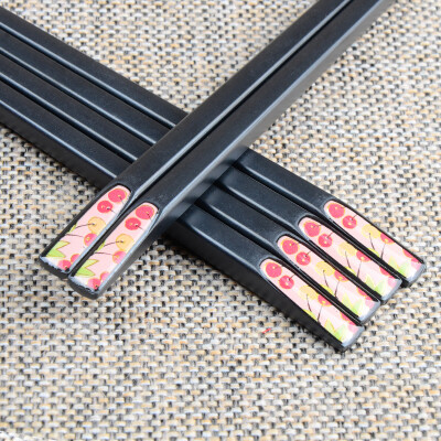 

East chopsticks chopsticks alloy chopsticks stainless acid mold chopsticks 5 pairs of fragrant dyed branches H812