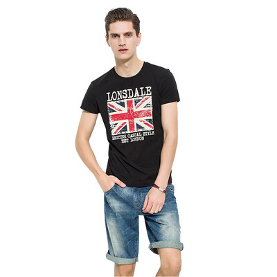 

Dragon Lion Dale (LONSDALE) Short Sleeve T-Shirt Men's Spring Summer Fashion Men's Half Sleeve Casual Round Shirt T-Shirt 132209205 Black XL