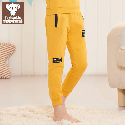 

Yu Zhaolin children's clothing pants boy pants wild sweater sanding single pants YH56T0770 letters anchor turmeric 150