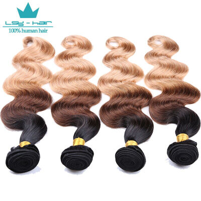 

Brazilian Hair 4 Bundles Brazilian Virgin Body Wave Ombre 1b/4/27# Human Hair Virgin Body Wave Hair Weave Grade 7A