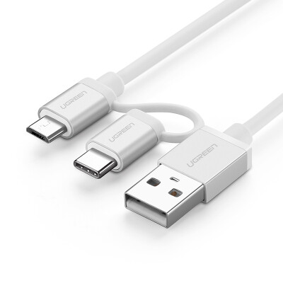 

Android комбо с зеленой линией передачи данных Micro USB / Type-C телефоном зарядного кабелем поддержка Huawei P9 просо виво / OPPO музыкой, как 1,5 м серебра 20873