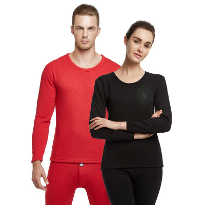 

Playboy ladies thermal underwear thickening plus velvet warm suit female autumn clothing long pants black XXL