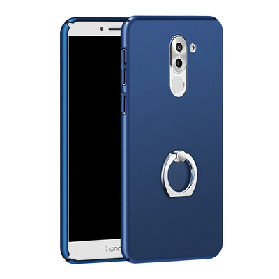 

Sanctuary Sendio Huawei HUAWEI glorious play 6x phone shell protective shell protective sleeve frosted&anti-fall shell all-inclusive with a ring buckle bracket hard shell treasure ink blue