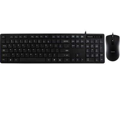 

Philips (PHILIPS) SPT6201B mute version of the wired keyboard and mouse set business light keyboard set black