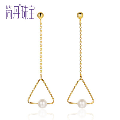 

Jane's GD 925 fungus nail female Korean temperament silver jewelry earrings to send girlfriend Valentine's Day birthday gift geometry that champagne gold